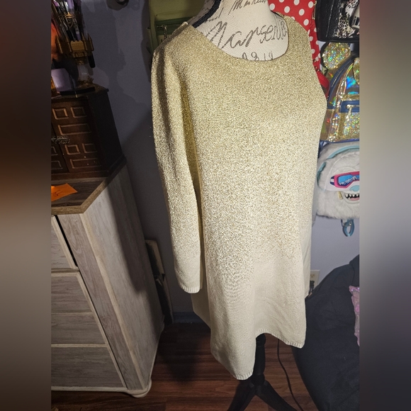 Ruby Rd Women Top 1x Gold Ombre Christmas Holiday Party Sweater NWT - Picture 5 of 11